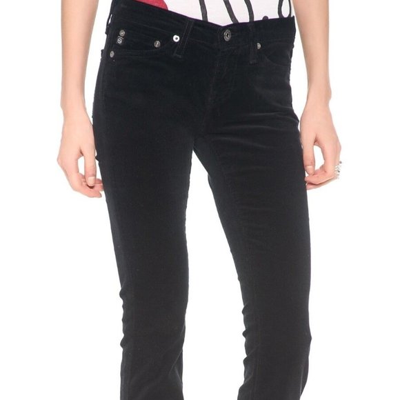 Ag Adriano Goldschmied Pants - AG Adriano Goldschmied "The Ballad" Slim Boot Black Corduroy Women's Jean SZ 27R